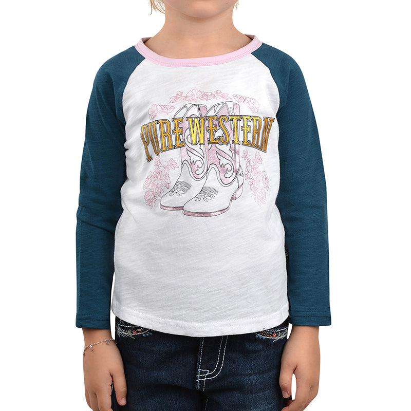 Pure Western Girls Jackie L/S Raglan Tee Shirt