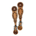 Ezy Ride Spur Strap with Dark Border Stamp with Floral Ends