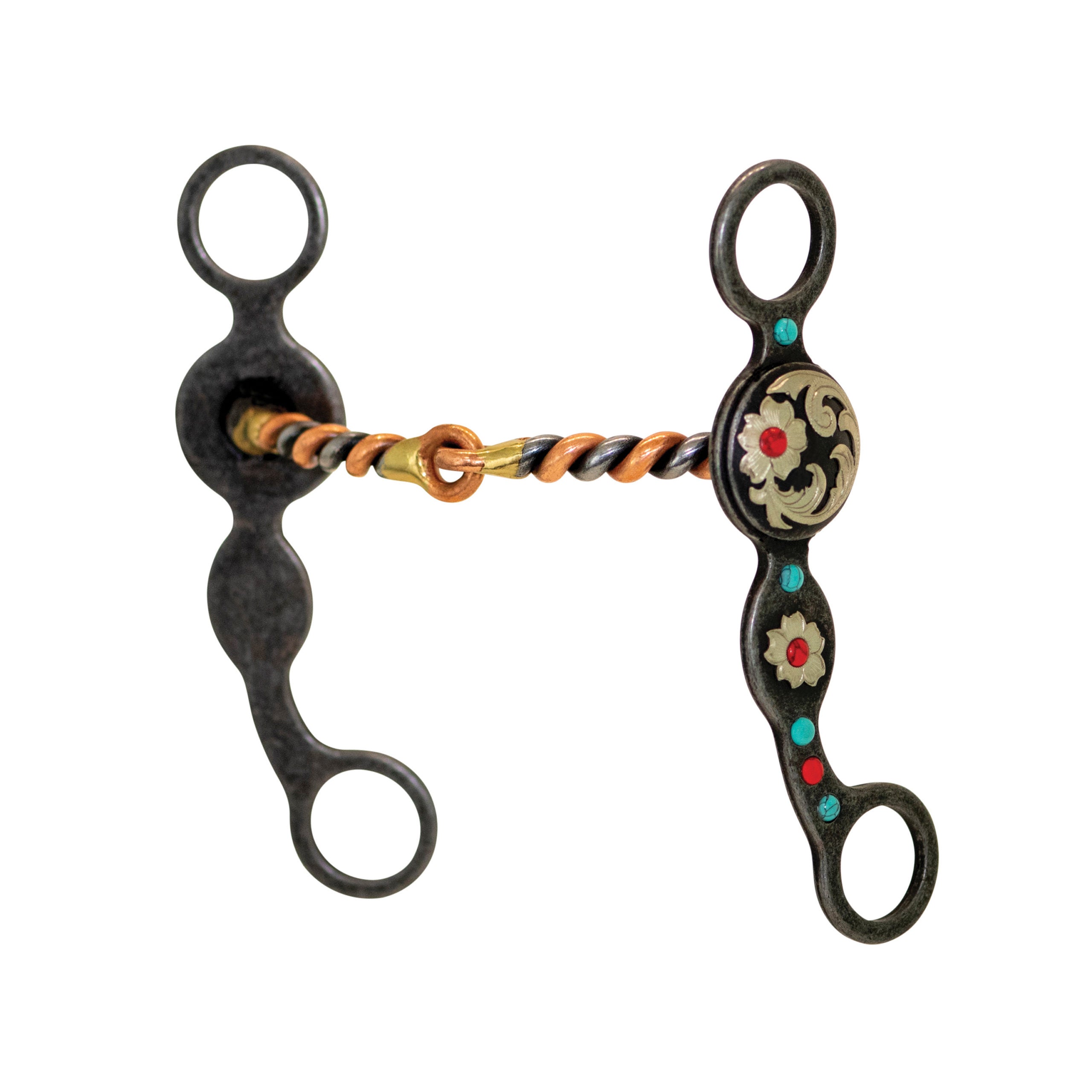 Southwest Copper Twisted Snaffle Floral Bit